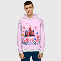 Толстовка-худи мужская Москва - собор, цвет: 3D-белый — фото 2