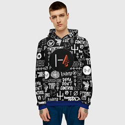 Толстовка-худи мужская Twenty one pilots rock logo, цвет: 3D-синий — фото 2