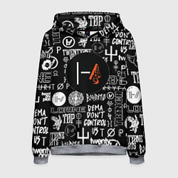 Толстовка-худи мужская Twenty one pilots rock logo, цвет: 3D-меланж