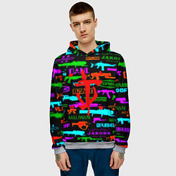 Толстовка-худи мужская Doom шутер паттерн, цвет: 3D-меланж — фото 2