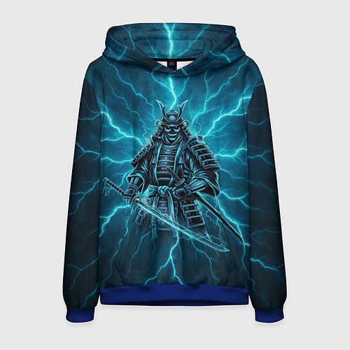 Мужская толстовка Демонический электросамурай / 3D-Синий – фото 1