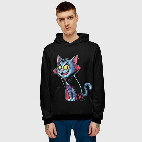 Мужская толстовка Котодракула / 3D-Черный – фото 3