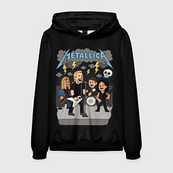 Толстовка-худи мужская Металлика, мультяшный стиль, цвет: 3D-черный