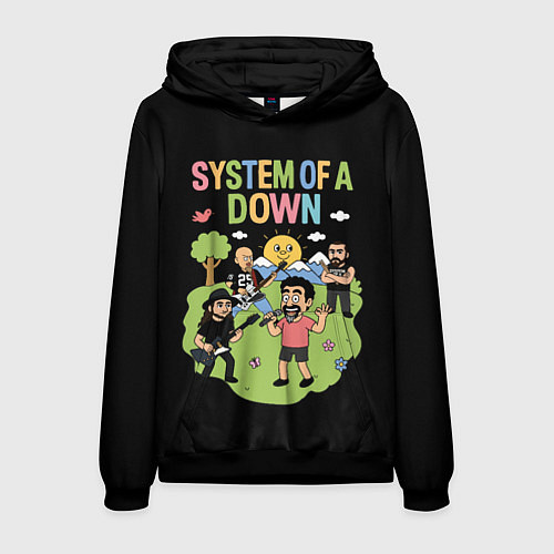 Мужская толстовка System of a Down мультяшный / 3D-Черный – фото 1