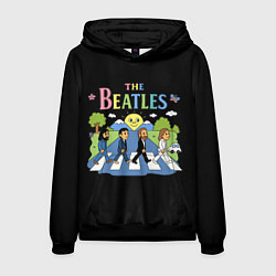 Толстовка-худи мужская The Beatles, мультяшный стиль, цвет: 3D-черный