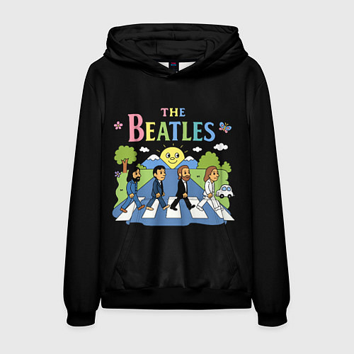 Мужская толстовка The Beatles, мультяшный стиль / 3D-Черный – фото 1