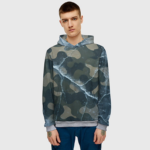 Мужская толстовка Ледяной камуфляж / 3D-Меланж – фото 3
