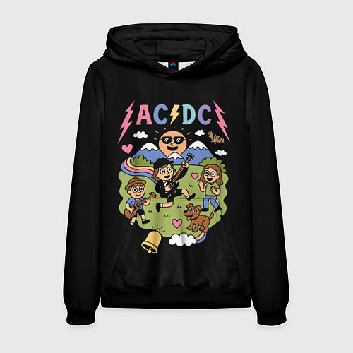 Мужская толстовка ACDC, мультяшный стиль / 3D-Черный – фото 1