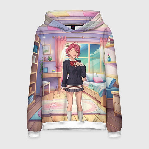 Мужская толстовка Дандадан Сиратори Айра смущается / 3D-Белый – фото 1