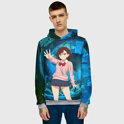 Толстовка-худи мужская Сиратори Айра - знак стоп, цвет: 3D-меланж — фото 2