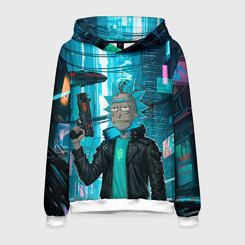 Мужская толстовка Рик-киберпанк / 3D-Белый – фото 1