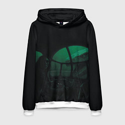 Толстовка-худи мужская Нападение Тилозавра на девушку в батискафе ужасы, цвет: 3D-белый