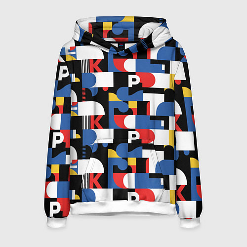 Мужская толстовка Геометрия букв / 3D-Белый – фото 1