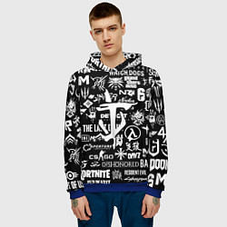 Толстовка-худи мужская Doom логотипы всех игр, цвет: 3D-синий — фото 2