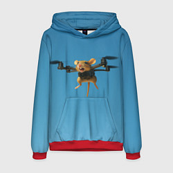 Толстовка-худи мужская Маусини Кводрокоптини мем, цвет: 3D-красный