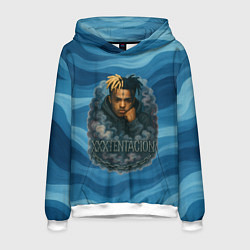 Толстовка-худи мужская XXXTentacion в облаке, цвет: 3D-белый
