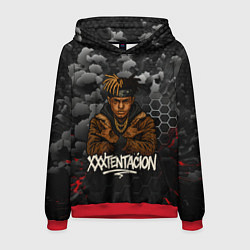 Толстовка-худи мужская XXXTentacion со скрещенными руками, цвет: 3D-красный