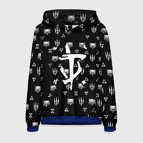 Мужская толстовка Doom ведьмак логотипы / 3D-Синий – фото 1