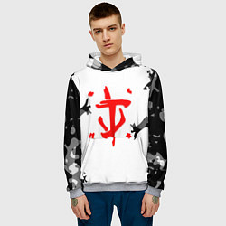 Толстовка-худи мужская Doom лого камуфляж текстура, цвет: 3D-меланж — фото 2