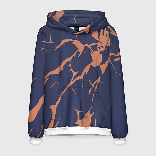 Мужская толстовка Разломы на синем / 3D-Белый – фото 1