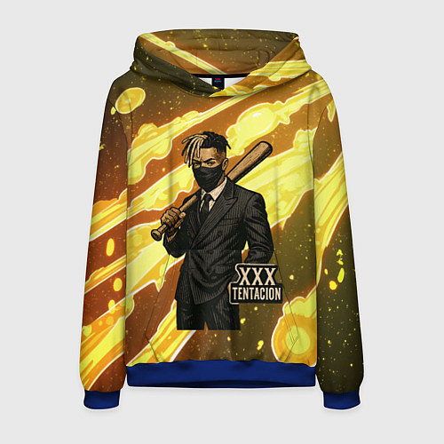 Мужская толстовка XXXTentacion в пиджаке с битой / 3D-Синий – фото 1