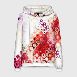 Толстовка-худи мужская Красный узор на белом, цвет: 3D-белый