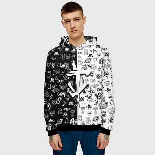 Мужская толстовка Doom ачивки паттерн / 3D-Черный – фото 3