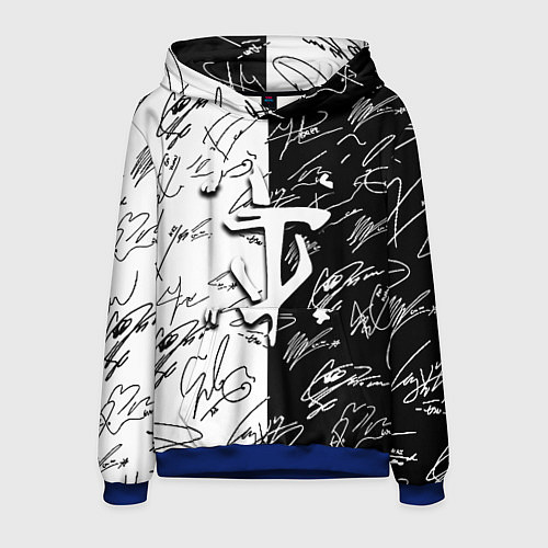 Мужская толстовка Doom автографы / 3D-Синий – фото 1