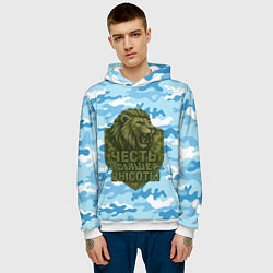 Толстовка-худи мужская Честь выше высоты ВДВ, цвет: 3D-белый — фото 2