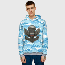 Толстовка-худи мужская Часть и отвага ВДВ, цвет: 3D-меланж — фото 2