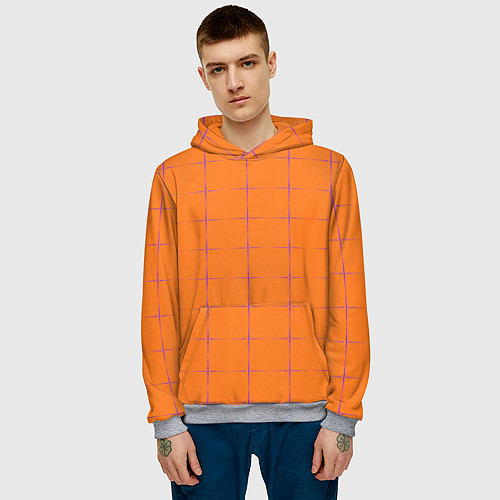 Мужская толстовка Color orange stripe / 3D-Меланж – фото 3