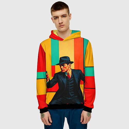 Мужская толстовка Мужчина с пистолетом поп-арт / 3D-Черный – фото 3