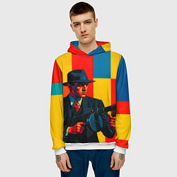 Толстовка-худи мужская Гангстер поп-арт, цвет: 3D-белый — фото 2