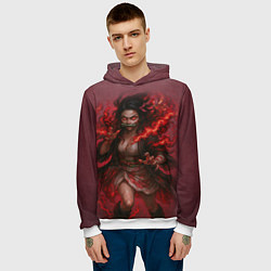 Толстовка-худи мужская Незуко Камадо реализм, цвет: 3D-белый — фото 2