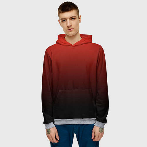 Мужская толстовка Red gradient / 3D-Меланж – фото 3