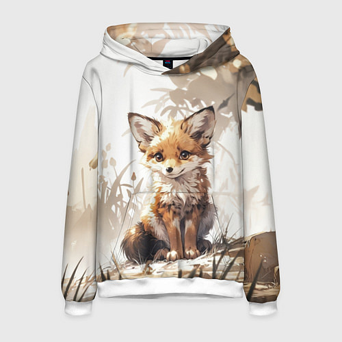 Мужская толстовка Юный лисёнок / 3D-Белый – фото 1