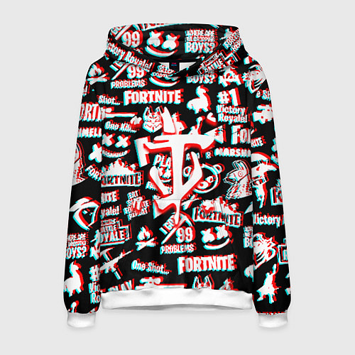Мужская толстовка Doom x fortnite glitch / 3D-Белый – фото 1