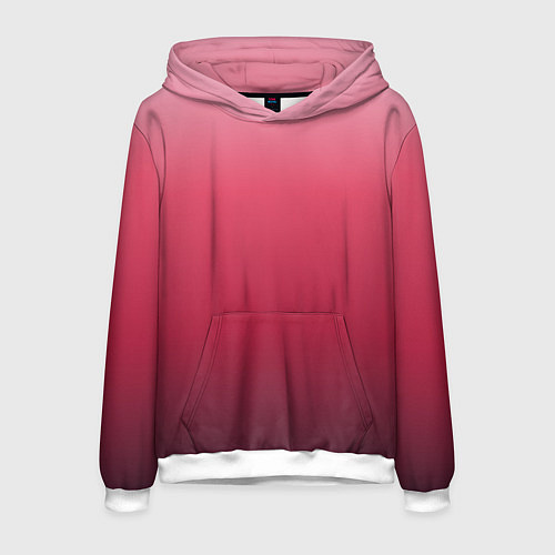 Мужская толстовка Градиент гранатовый / 3D-Белый – фото 1