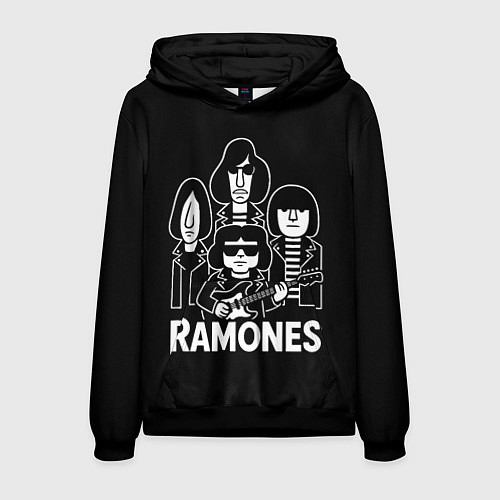Мужская толстовка Ramones, силуэты / 3D-Черный – фото 1