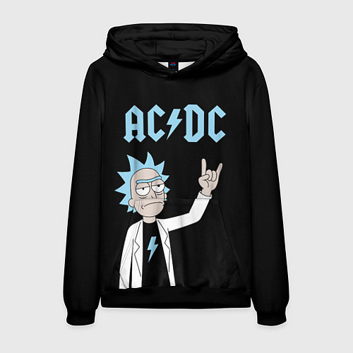 Мужская толстовка ACDC и Рик Санчес из Рик и Морти / 3D-Черный – фото 1