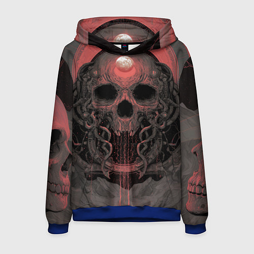 Мужская толстовка Металл арт - череп / 3D-Синий – фото 1