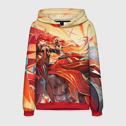 Толстовка-худи мужская Genshin Impact Mavuika bike, цвет: 3D-красный