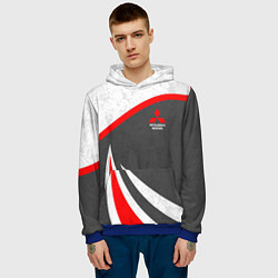 Толстовка-худи мужская Mitsubishi - красный и серый, цвет: 3D-синий — фото 2