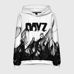 Толстовка-худи мужская Dayz текстура огонь, цвет: 3D-белый