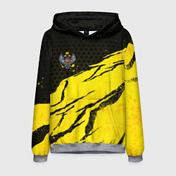 Толстовка-худи мужская Российская империя - Желтые потертости, цвет: 3D-меланж