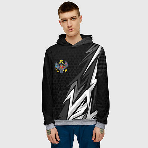 Мужская толстовка Российская империя - спортивный / 3D-Меланж – фото 3