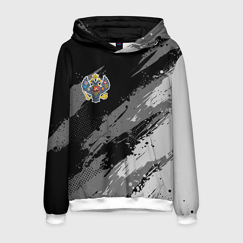 Мужская толстовка Российская империя - монохромный / 3D-Белый – фото 1