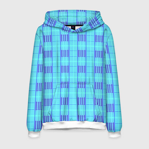 Мужская толстовка Color neon light blue purple stripes / 3D-Белый – фото 1