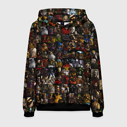 Толстовка-худи мужская Дисайплс 2 - Портреты юнитов паттерн, цвет: 3D-черный
