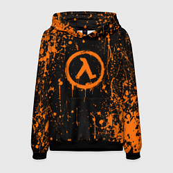 Толстовка-худи мужская Халф лайф - подтеки, цвет: 3D-черный